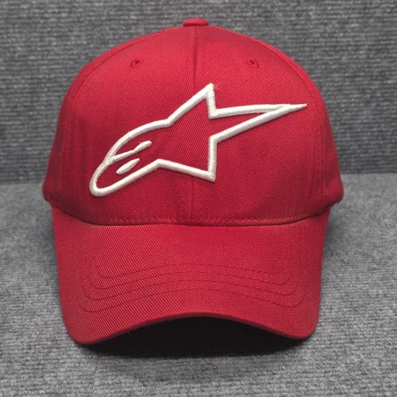 Alpinestars Other - Alpinestars Hat Cap Fitted Mens XL Red Flexfit Logo Moto Motorcycle Sports